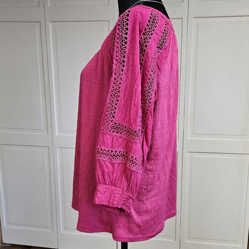 Skies are Blue pink women's large top - Picture 2 of 6
